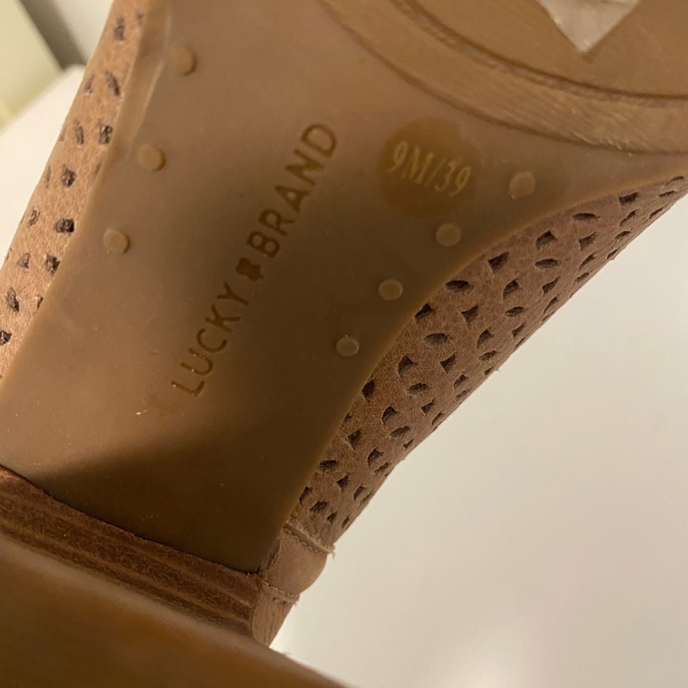 Lucky Brand Peep Toe leather bootie